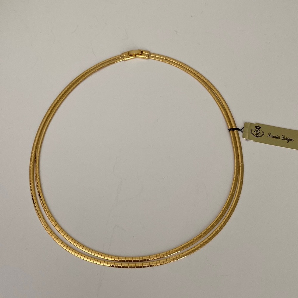 Premier Designs Gold Tone Double Strand Necklace New Display Piece